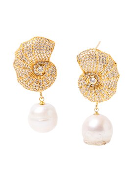 Aretes Largos De Caracol Daniel Espinosa Jewelry Flashy Moments Perla