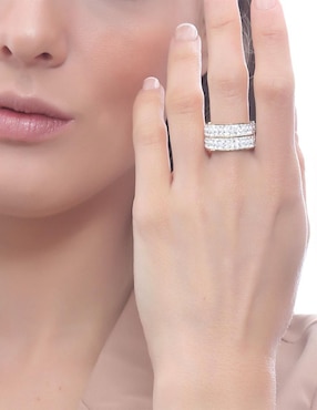 Anillo multi gemas Ocean Heart cristal brillante
