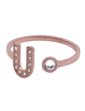 Anillo de letra x Luckyly zirconia cúbica brillante