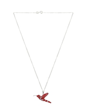 Aretes y collar de colibrí Zvezda de plata P 925 cristal
