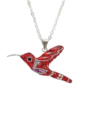Aretes y collar de colibrí Zvezda de plata P 925 cristal