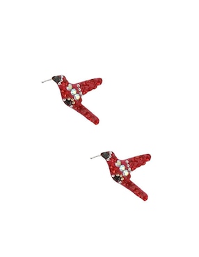 Aretes y collar de colibrí Zvezda de plata P 925 cristal