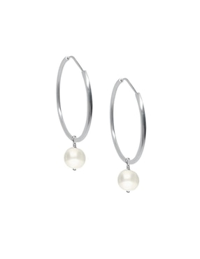 Arracadas Anante Perlas de plata P 925 con acabado plateado perla