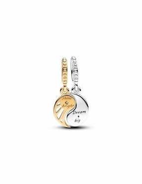 Charm semicircular Pandora moments de plata P 925 zirconia cúbica
