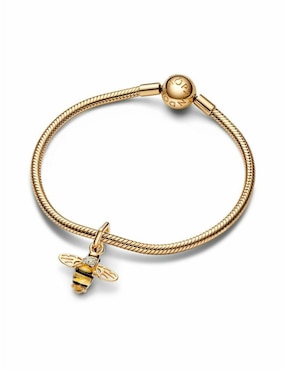 Charm de abeja Pandora moments de plata 18 K zirconia cúbica
