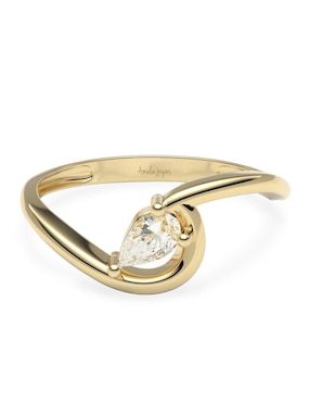 Anillo Redondo Amelie Joyas 14 K De Oro Zirconia