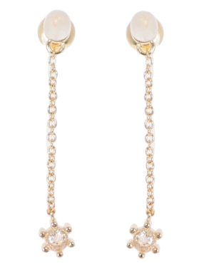 Aretes Largos Kendra Scott Baño De Oro 14 K Perla