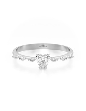 Anillo De Corazón Abba Joyas 10 K De Oro Zirconia