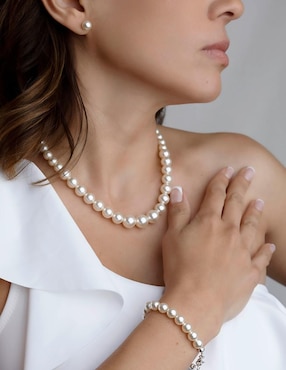 Collar aretes y pulsera Zvezdade Pearls de plata P925
