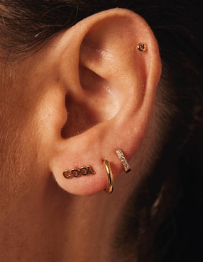 Aretes Apodemia con acabado baño de oro