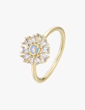 Anillo Apodemia Moon circonita con acabado baño de oro 18 k