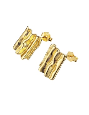 Aretes cuadrados Enso Gold de plata con acabado brillante
