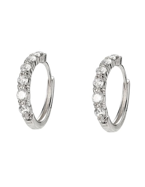 Arracadas Enso de plata P 925 con acabado brillante zirconia