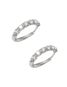 Arracadas Enso de plata P 925 con acabado brillante zirconia