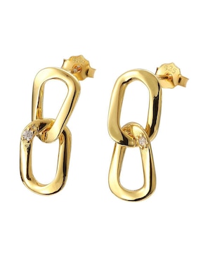 Aretes Enso de plata P 925 con acabado brillante zirconia