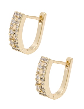 Aretes Oro Angelus con acabado brillante zirconia