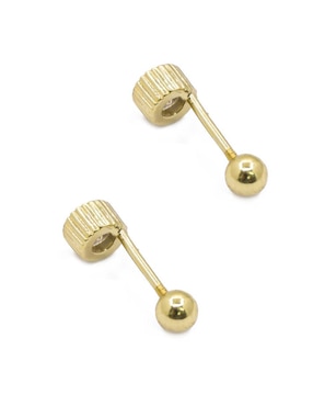 Aretes Oro Angelus Tendencias con acabado chapa de oro zirconia