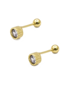 Aretes Oro Angelus Tendencias con acabado chapa de oro zirconia