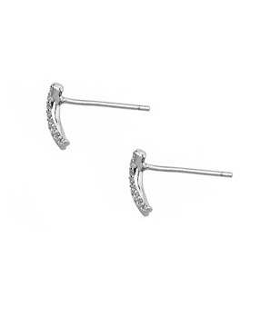 Aretes Sofia Blum de plata P 925 con acabado plateado zirconia