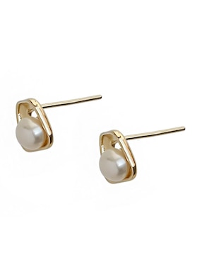 Aretes Sofia Blum de plata P 925 con acabado brillante perla