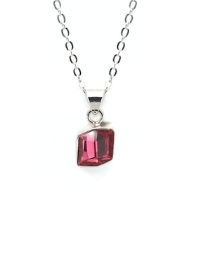 Aretes y collar hexagonal Zvezda Fancy de plata P925 cristal