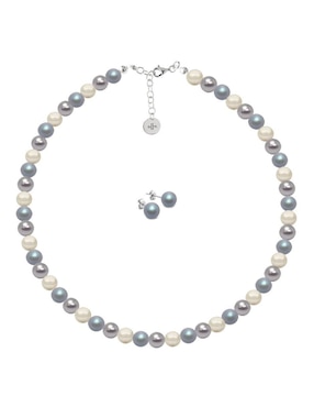 Aretes y collar Zvezda Pearls de plata P 925