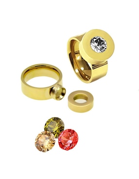 Anillo multi gemas Ocean Heart cristal brillante