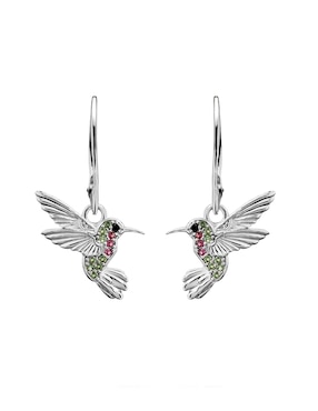 Aretes de flor Anamora Por Tanya Moss Florecer de plata P 925 con acabado plateado zirconia