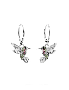 Aretes de flor Anamora Por Tanya Moss Florecer de plata P 925 con acabado plateado zirconia