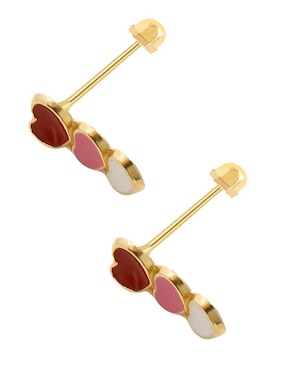 Broqueles de corazón Oro Angelus de oro con acabado esmaltado