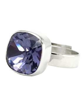 Anillo cuadrado Zvezda Cushion P 925 de plata cristal brillante