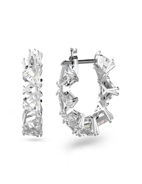 Aretes de aro Swarovski con acabado brillante