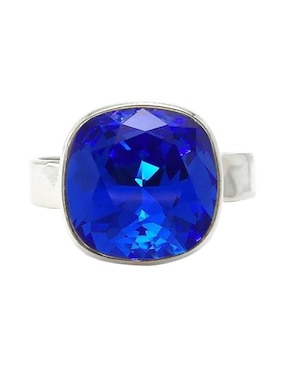Anillo cuadrado Zvezda Cushion P 925 de plata cristal brillante