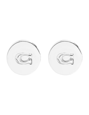 Aretes Cortos De Logo Coach 8.1 Moody Pearls