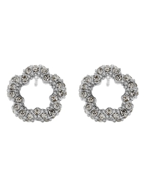 Aretes Cortos De Flor Coach 8.1 Pave Tea Rose