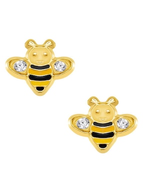 Broqueles De Abeja Oro Angelus De Oro 10 K Zirconia