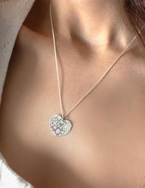 Colgante Y Dije de corazón Anante querer de plata P 925