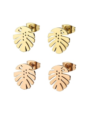 Aretes de hoja Enso con acabado brillante