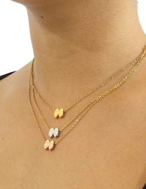 Aretes y collar de moño Nuvi Tricolor
