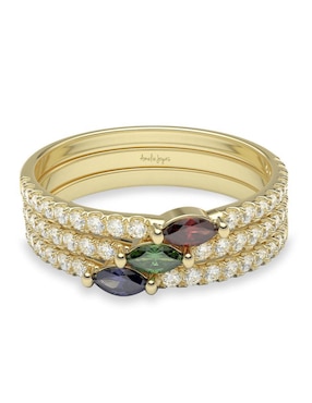 Anillo Amelie Joyas 14 k de oro zirconia brillante