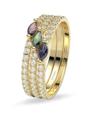 Anillo Amelie Joyas 14 k de oro zirconia brillante