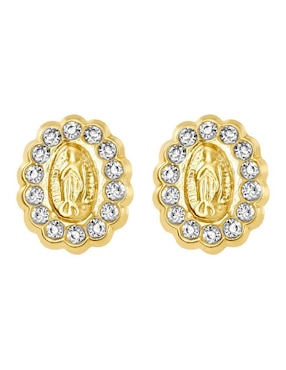 Broqueles Ovalados Oro Angelus De Oro 14 K Zirconia