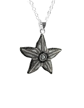 Aretes y collar de estrella Zvezda de plata P925 cristal