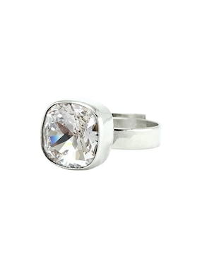 Anillo cuadrado Zvezda Cushion P 925 de plata cristal brillante