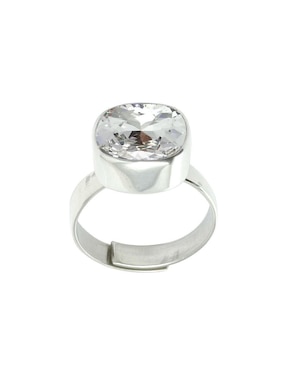 Anillo cuadrado Zvezda Cushion P 925 de plata cristal brillante