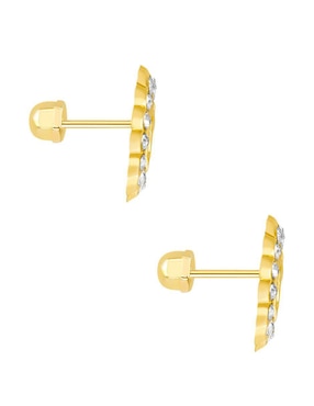 Broqueles ovalados Oro Angelus de oro con acabado brillante zirconia