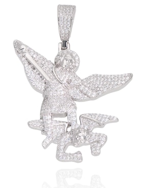 Dije De ángel Saint Paul Santos De Plata P 925 Zirconia Cúbica