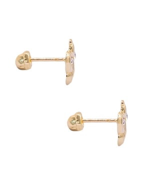 Broqueles de mariposa Oro Angelus de oro con acabado brillante zirconia