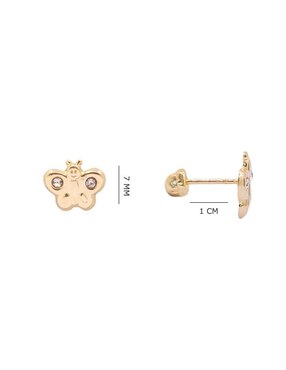 Broqueles de mariposa Oro Angelus de oro con acabado brillante zirconia