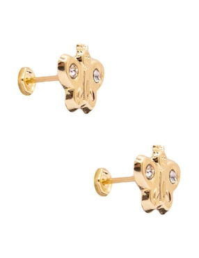 Broqueles de mariposa Oro Angelus de oro con acabado brillante zirconia